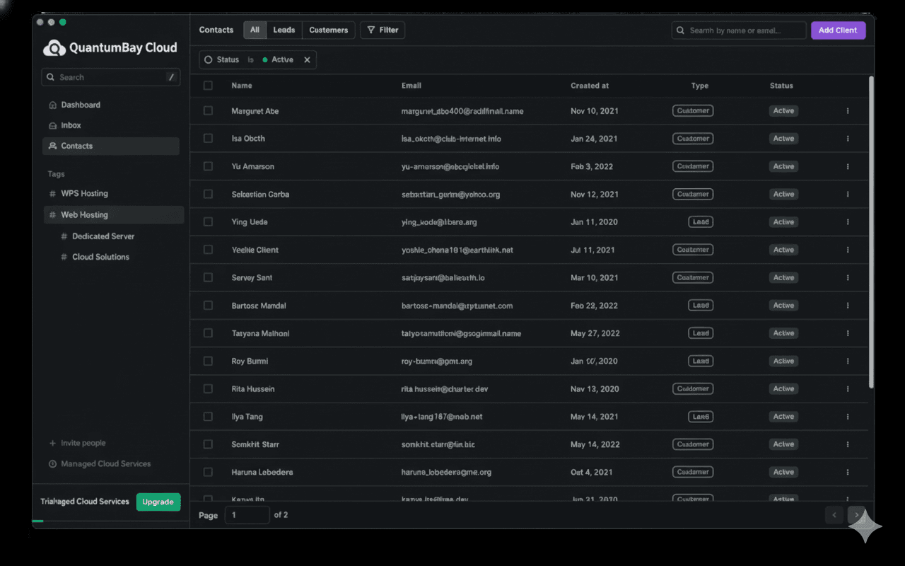 QuantumBay Cloud Dashboard Interface